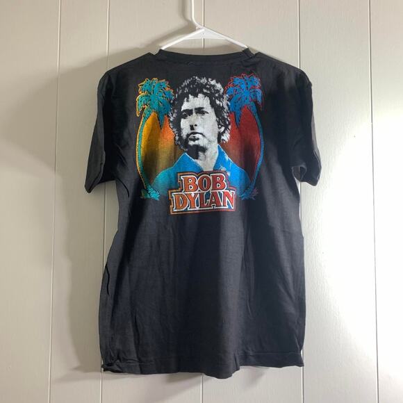 vintage 70's BOB DYLAN Portrait single stitch double sided graphic tee shirt M - Picture 6 of 7
